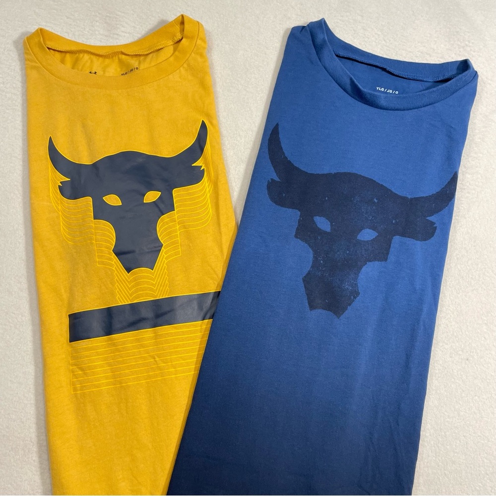 Under Armour Kids Project Rock Loose Fit Heat Gear T Shirt Size YLG (2)